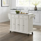 Full Size Granite Top Kitchen Cart - White & White Granite