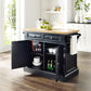 Oxford Butcher Block Kitchen Island - Black & Natural