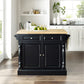 Oxford Butcher Block Kitchen Island - Black & Natural