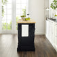 Oxford Butcher Block Kitchen Island - Black & Natural