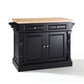 Oxford Butcher Block Kitchen Island - Black & Natural