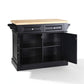 Oxford Butcher Block Kitchen Island - Black & Natural