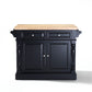 Oxford Butcher Block Kitchen Island - Black & Natural