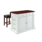Coventry Drop Leaf Top Kitchen Island W/Uph Square Stools