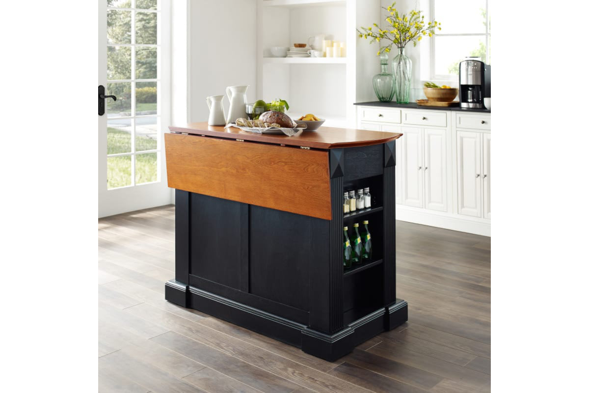 Coventry Drop Leaf Top Kitchen Island - Black