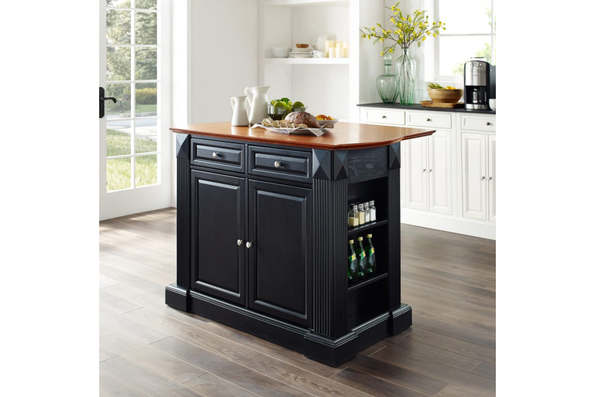 Coventry Drop Leaf Top Kitchen Island - Black