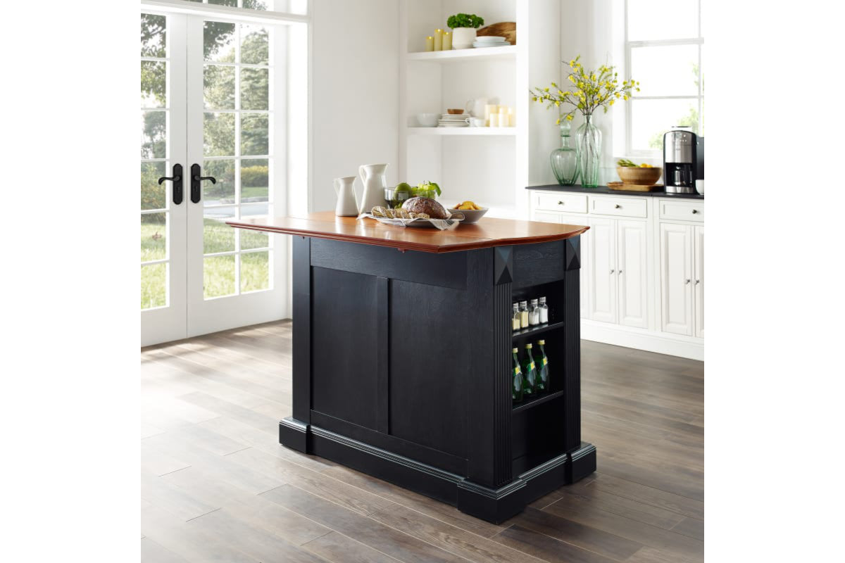 Coventry Drop Leaf Top Kitchen Island - Black