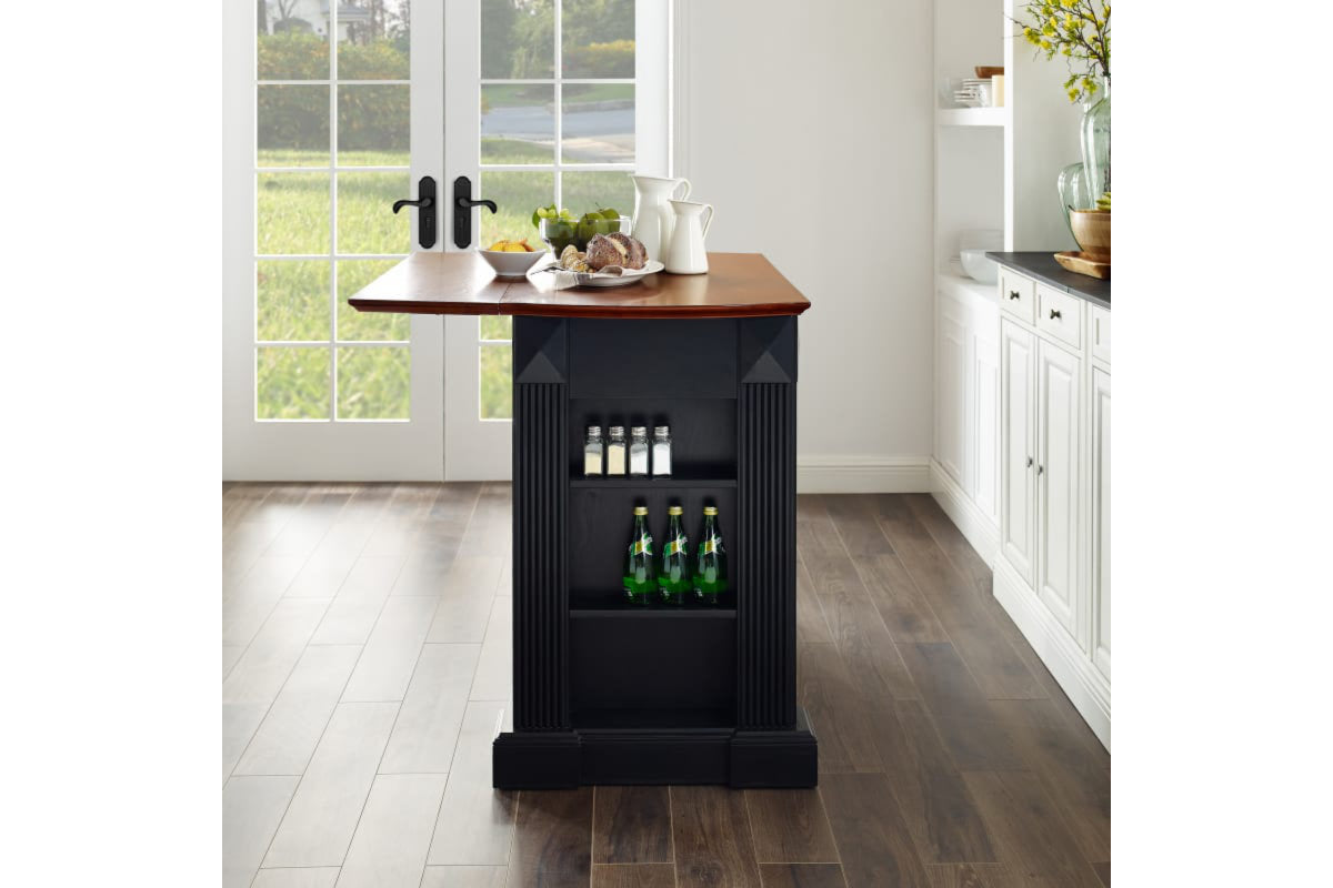 Coventry Drop Leaf Top Kitchen Island - Black