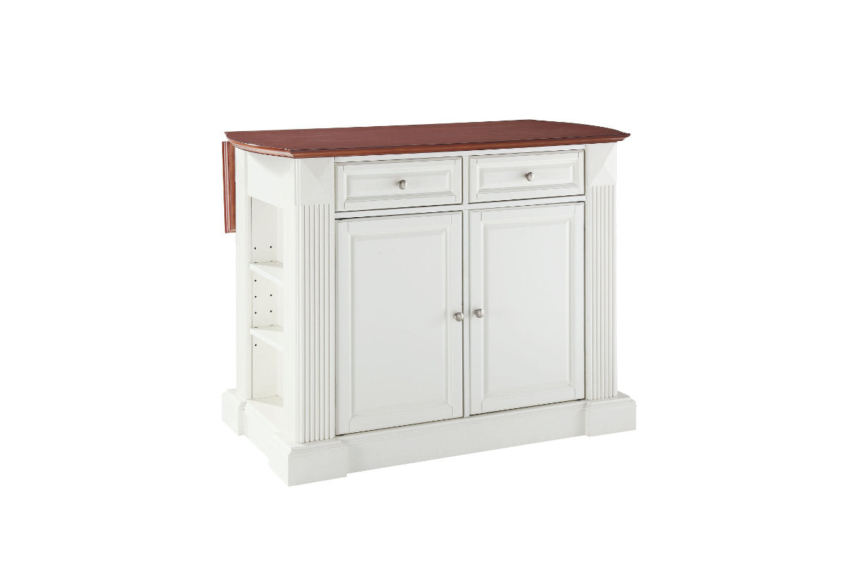 Coventry Drop Leaf Top Kitchen Island - White