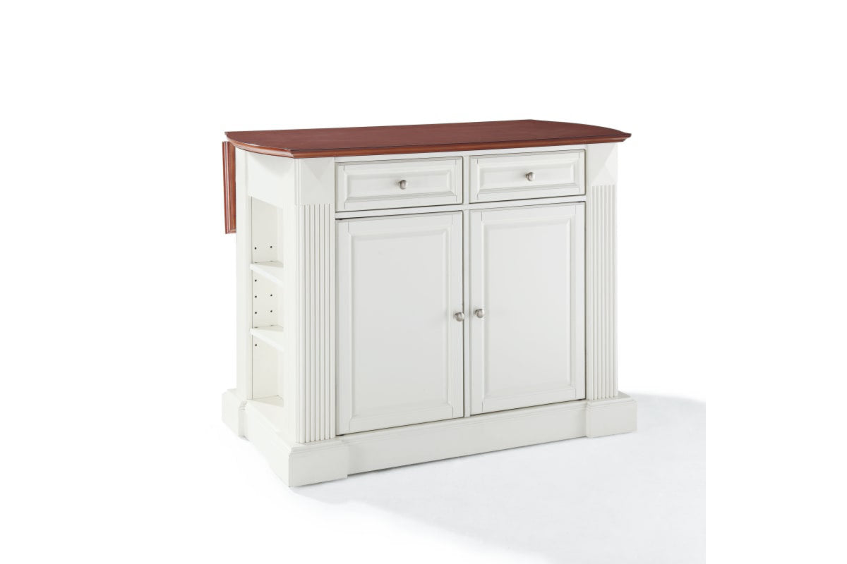 Coventry Drop Leaf Top Kitchen Island - White