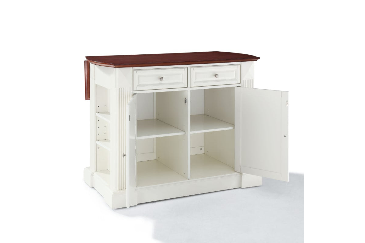 Coventry Drop Leaf Top Kitchen Island - White