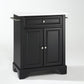 Lafayette Granite Top Portable Kitchen Island/Cart - Black & White Granite