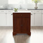 Lafayette Granite Top Portable Kitchen Island/Cart - Mahogany & White Granite