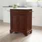 Lafayette Granite Top Portable Kitchen Island/Cart - Mahogany & White Granite