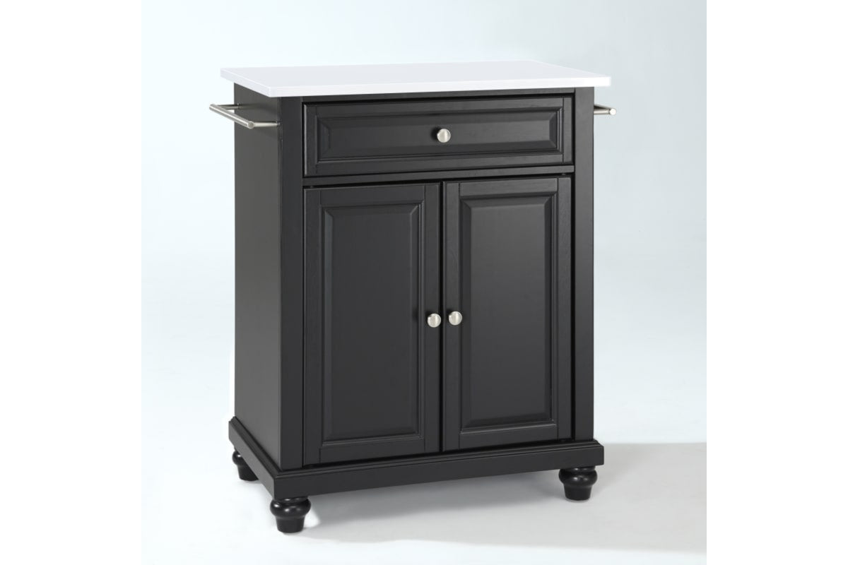 Cambridge Granite Top Portable Kitchen Island/Cart - Black & White Granite