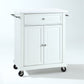Compact Granite Top Kitchen Cart - White & White Granite