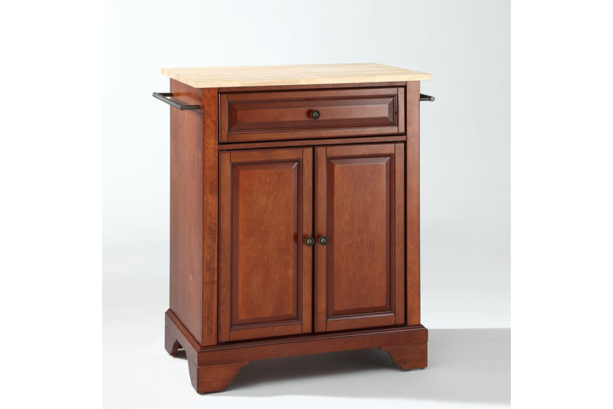 Lafayette Wood Top Portable Kitchen Island/Cart - Cherry & Natural