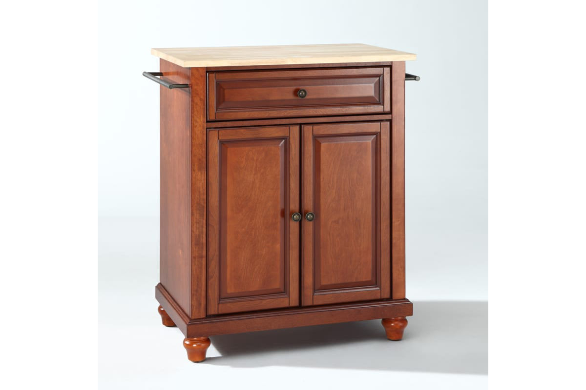 Cambridge Wood Top Portable Kitchen Island/Cart - Cherry & Natural