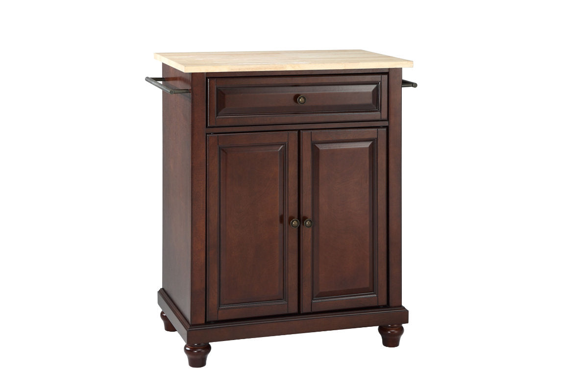 Cambridge Wood Top Portable Kitchen Island/Cart - Mahogany & Natural