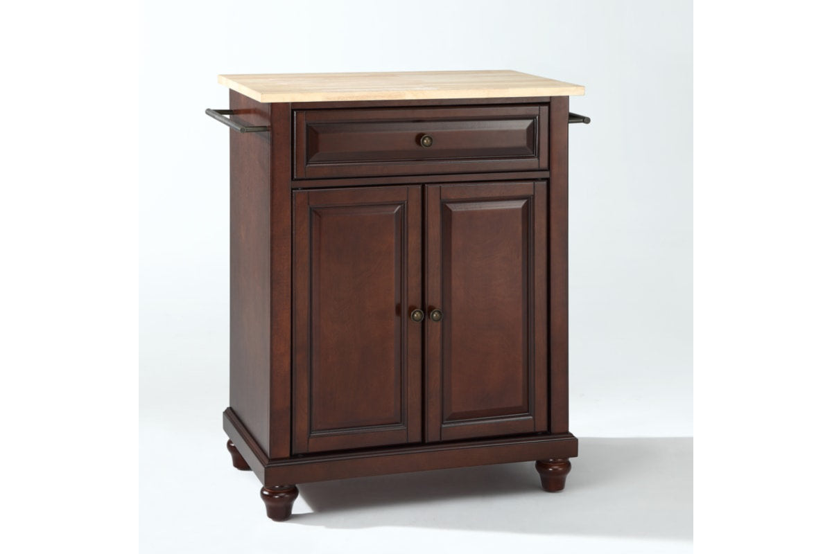 Cambridge Wood Top Portable Kitchen Island/Cart - Mahogany & Natural