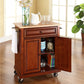 Compact Wood Top Kitchen Cart - Cherry & Natural