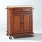 Compact Wood Top Kitchen Cart - Cherry & Natural