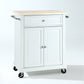 Compact Wood Top Kitchen Cart - White & Natural