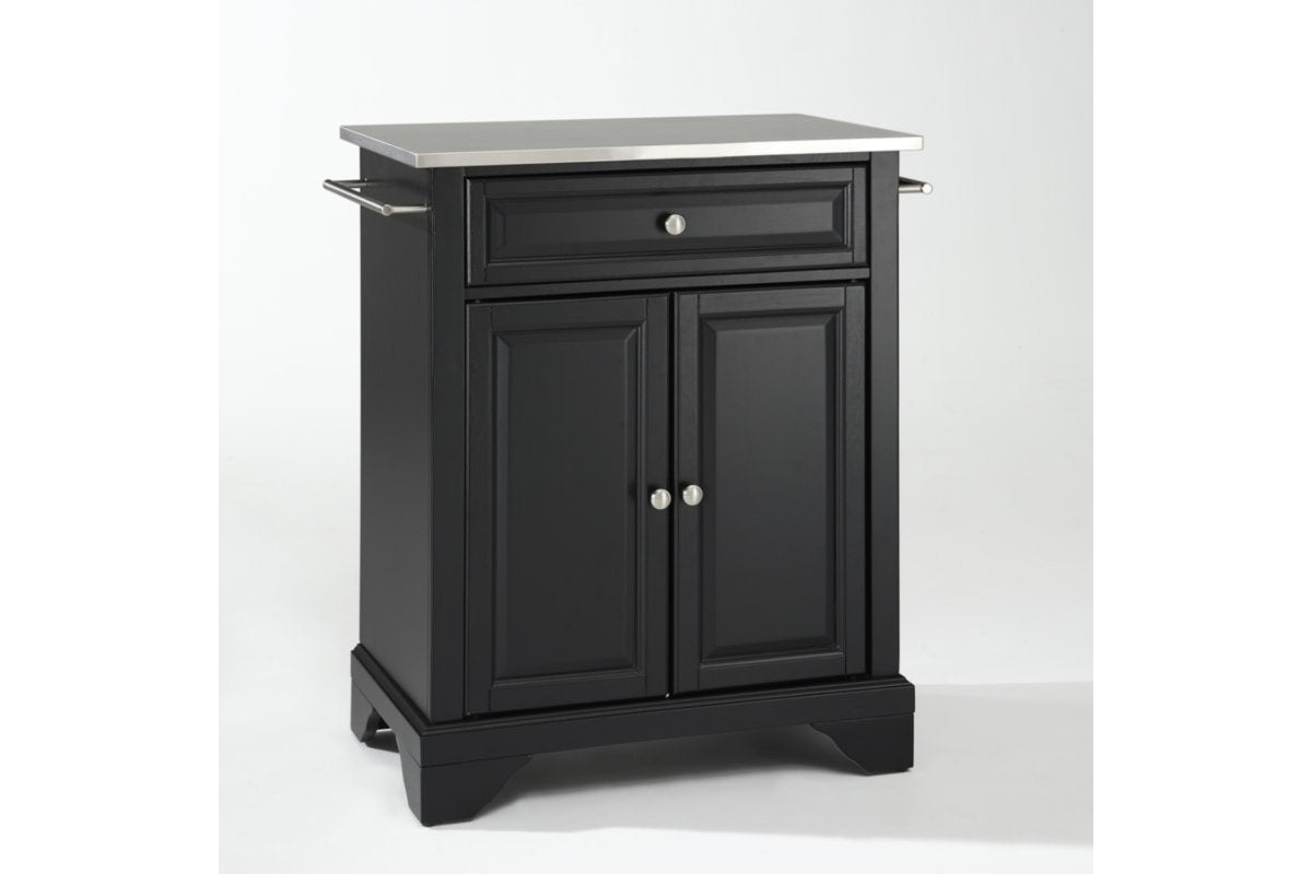 Lafayette Stainless Steel Top Portable Kitchen Island/Cart - Black