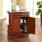 Compact Stainless Steel Top Kitchen Cart - Cherry