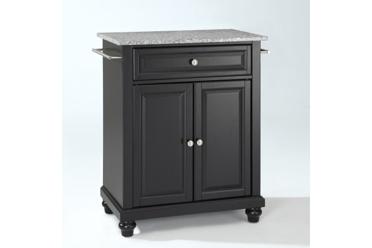 Cambridge Granite Top Portable Kitchen Island/Cart - Black & Gray Granite