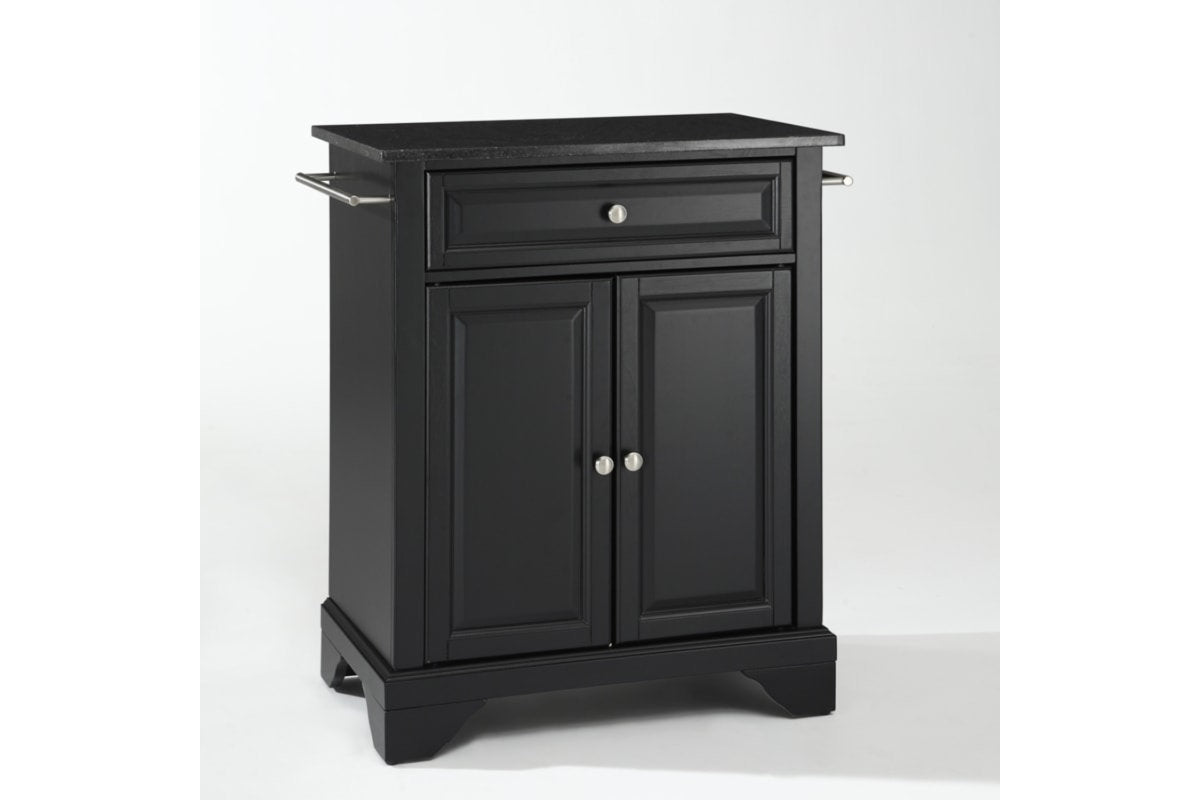 Lafayette Granite Top Portable Kitchen Island/Cart - Black & Black Granite