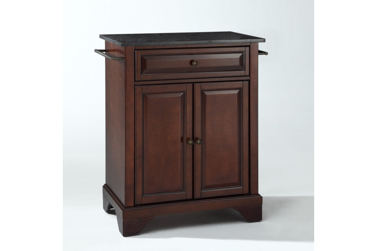 Lafayette Granite Top Portable Kitchen Island/Cart - Mahogany & Black Granite