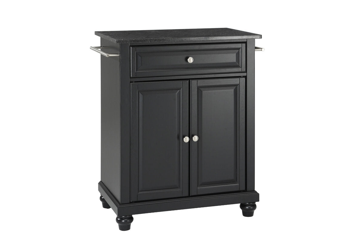 Cambridge Granite Top Portable Kitchen Island/Cart - Black & Black Granite