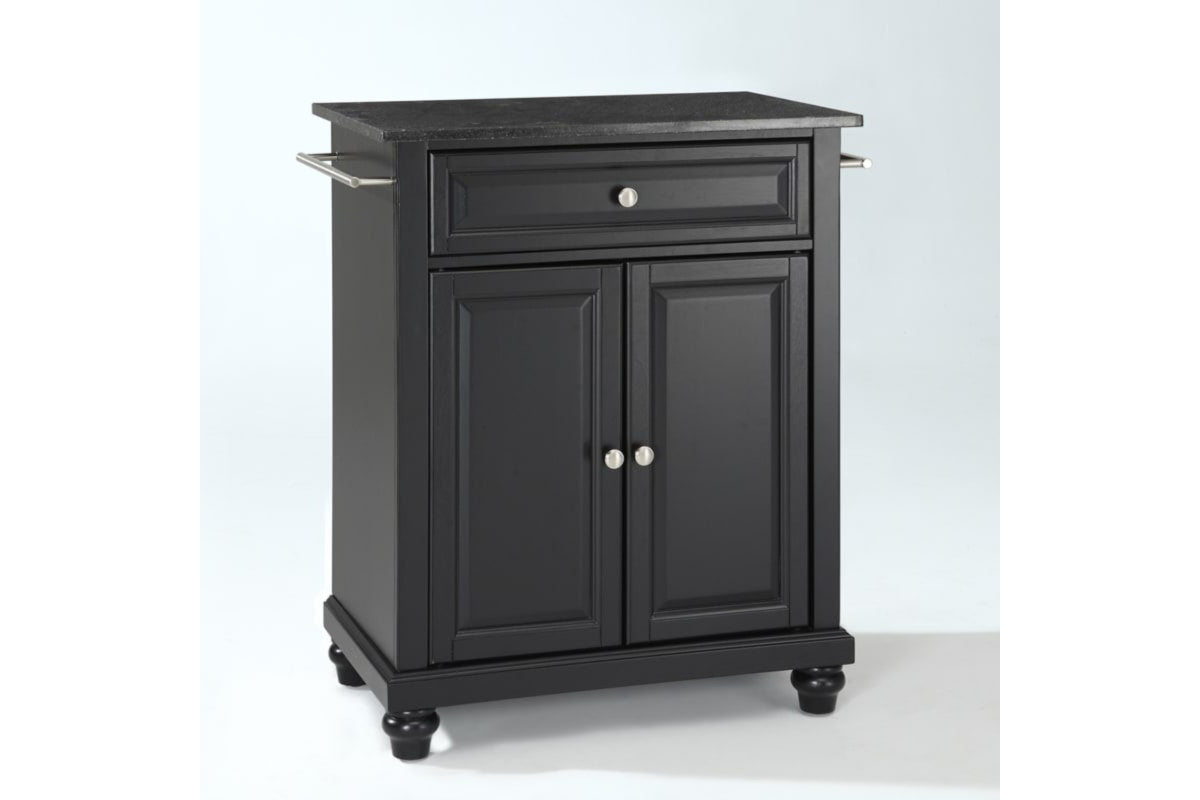 Cambridge Granite Top Portable Kitchen Island/Cart - Black & Black Granite