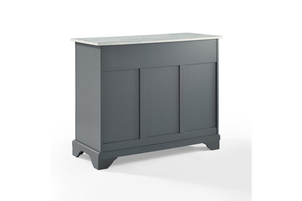 Avery Kitchen Island - Gray & White Marble