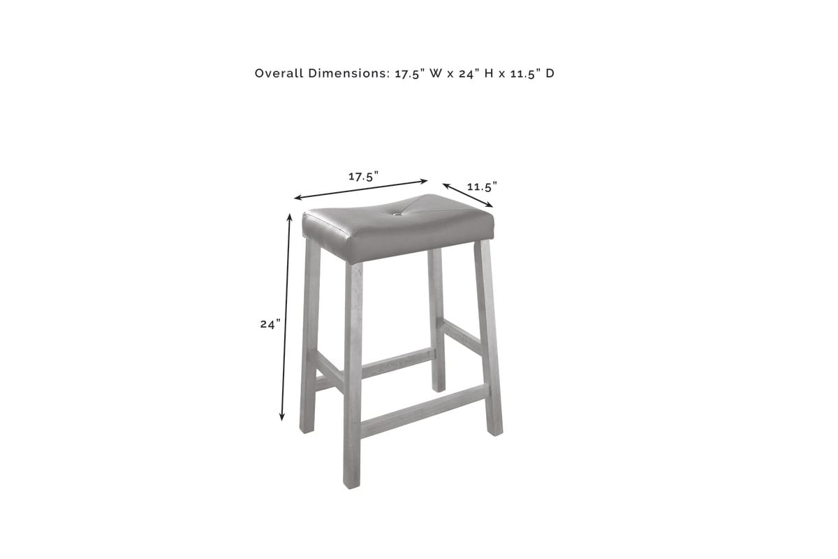 Wood Top Kitchen Prep Cart W/Uph Saddle Stools - Cherry & Natural