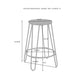 Julia Stainless Steel Top Island W/Ava Stools - White
