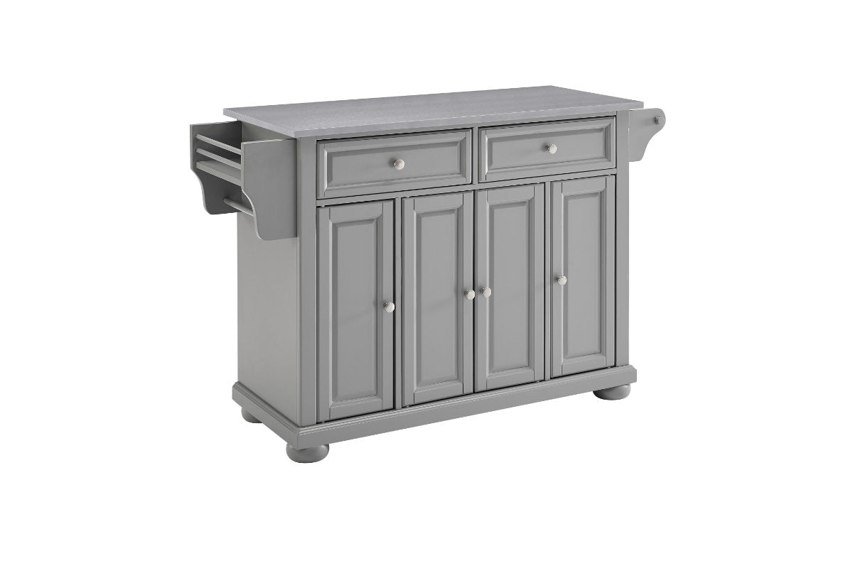 Alexandria Stainless Steel Top Kitchen Island/Cart - Gray