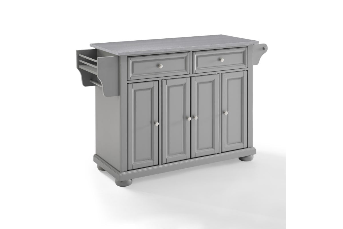 Alexandria Stainless Steel Top Kitchen Island/Cart - Gray