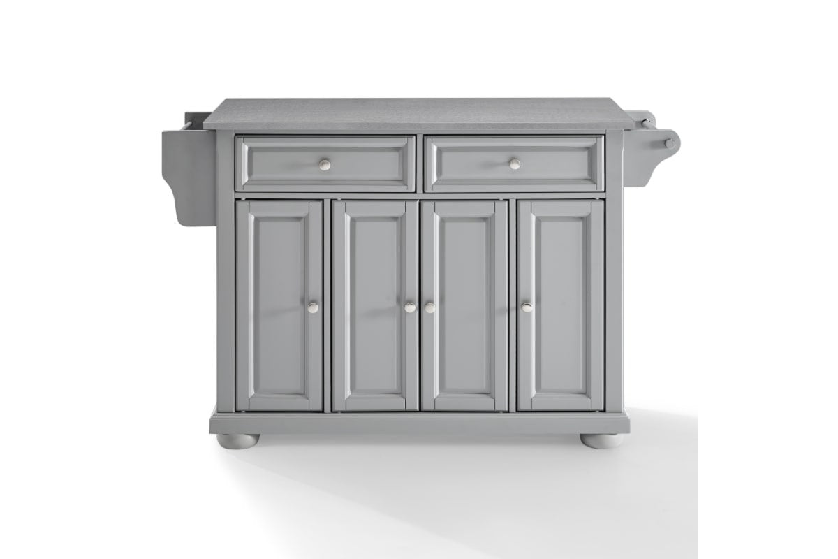 Alexandria Stainless Steel Top Kitchen Island/Cart - Gray