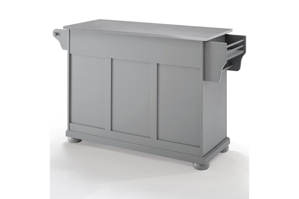 Alexandria Stainless Steel Top Kitchen Island/Cart - Gray