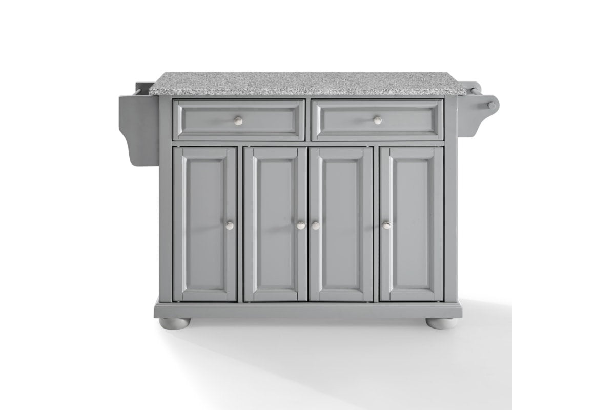 Alexandria Granite Top Kitchen Island/Cart - Gray & Gray Granite