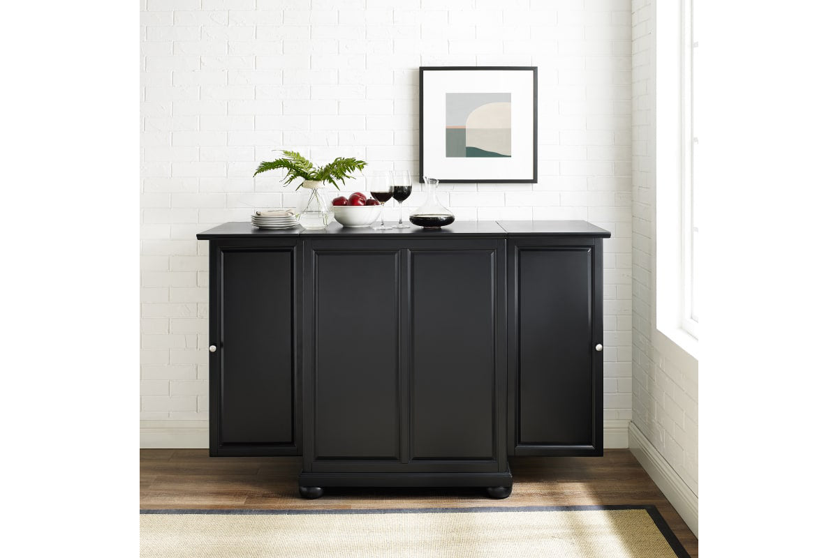 Alexandria Expandable Bar Cabinet - Black