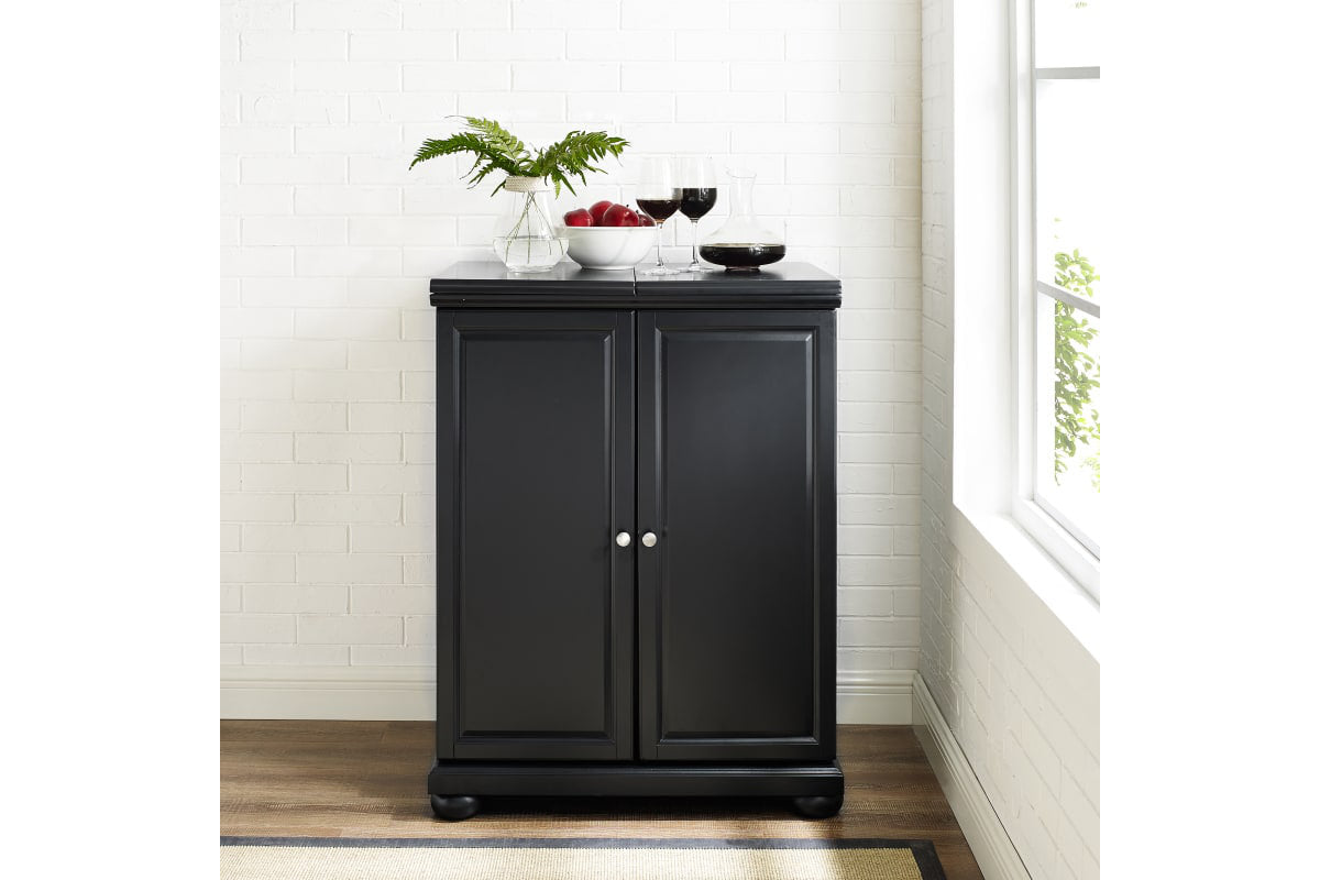 Alexandria Expandable Bar Cabinet - Black