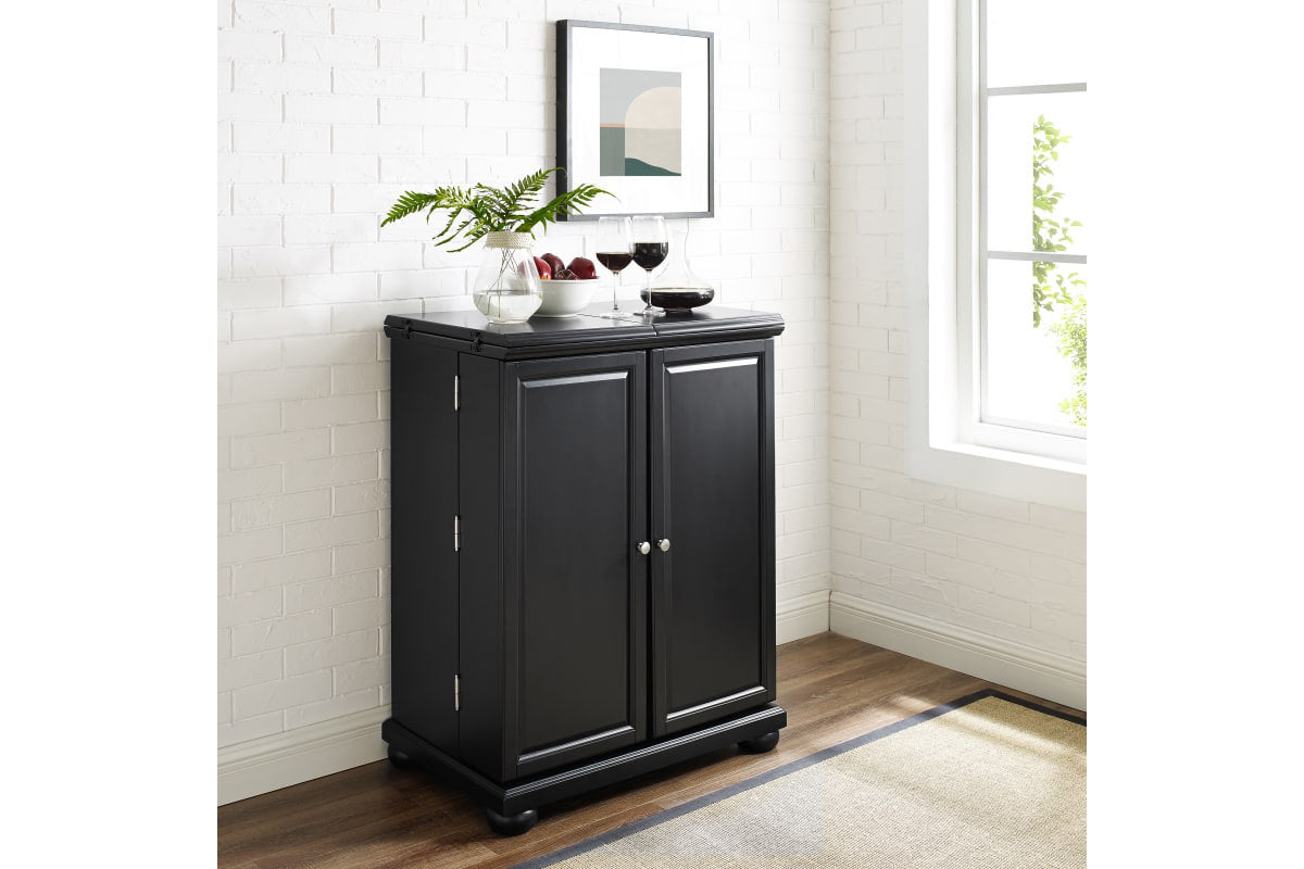 Alexandria Expandable Bar Cabinet - Black