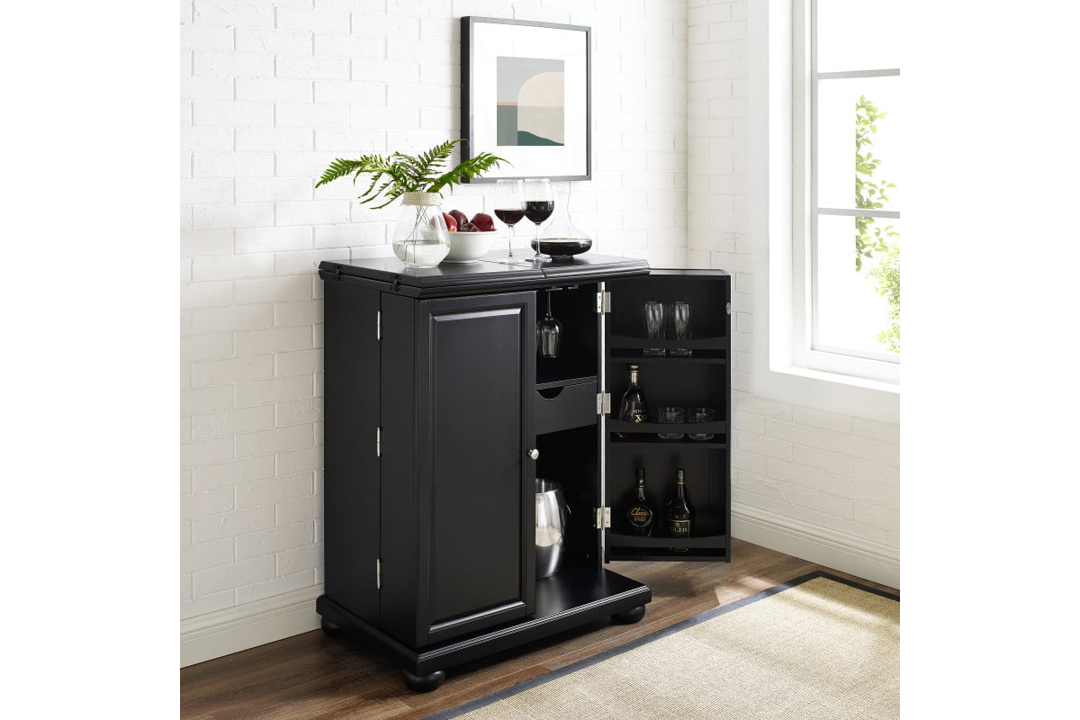 Alexandria Expandable Bar Cabinet Black Kitchen Rendition   KF40001ABK E5 