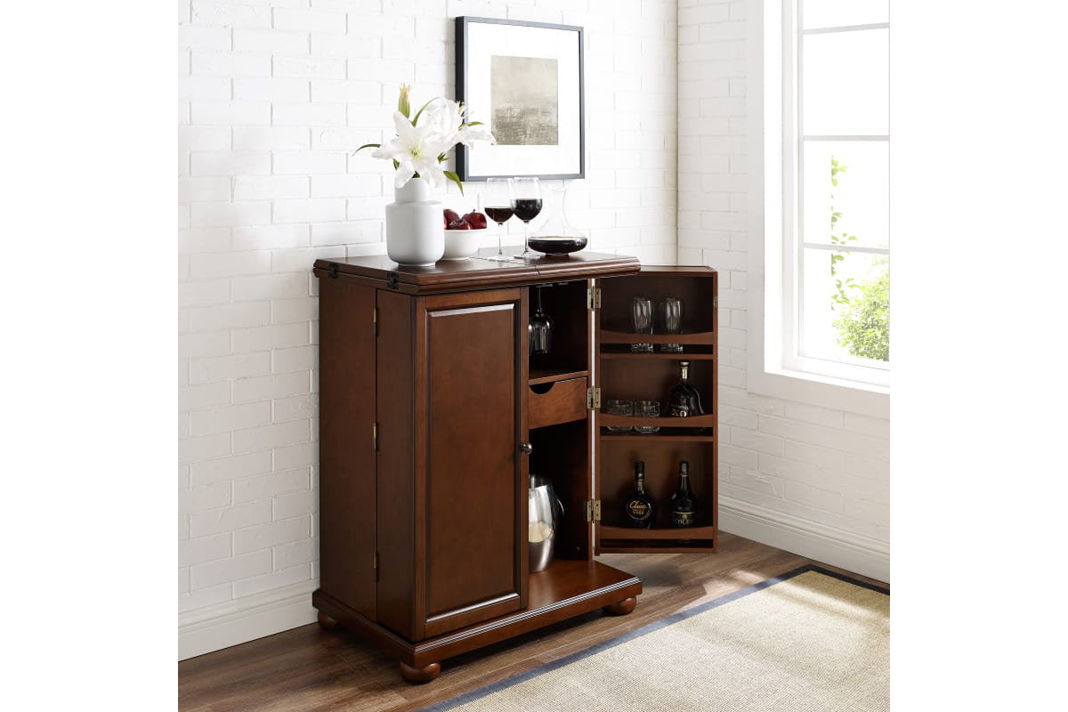 Alexandria Expandable Bar Cabinet - Mahogany