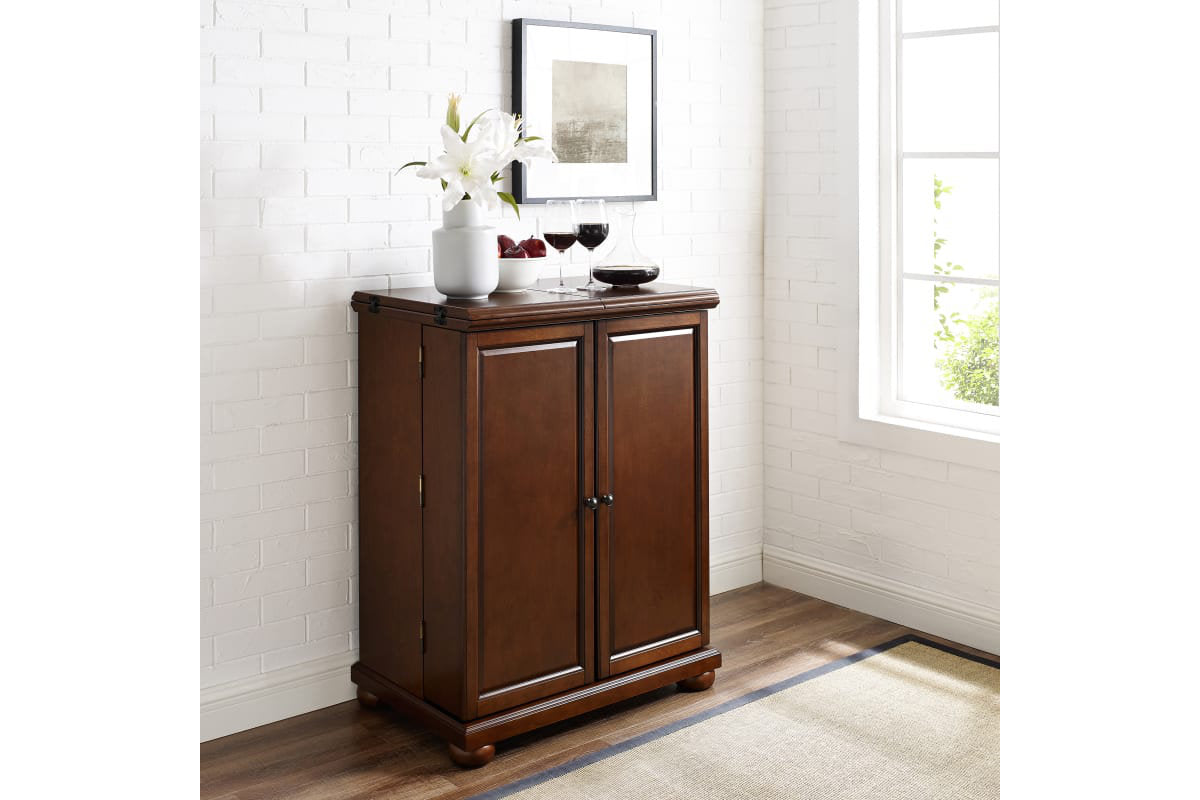 Alexandria Expandable Bar Cabinet - Mahogany