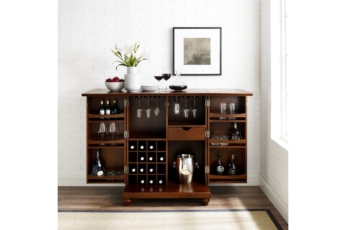 Cambridge Expandable Bar Cabinet - Mahogany