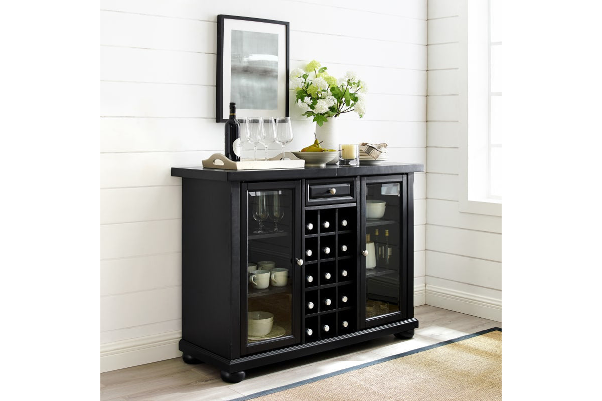 Alexandria Sliding Top Bar Cabinet - Black